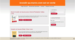 Desktop Screenshot of investir-au-maroc.com